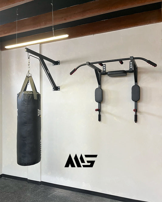 instalación de barra multifuncional premium y soporte de box en home gym de Jesús María