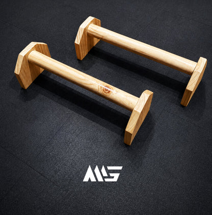 Paralelas de madera para calistenia MiniGym Perú, vista completa del par