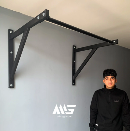 Detalle de estructura reforzada de barra de dominadas MiniGym, resistente y segura.