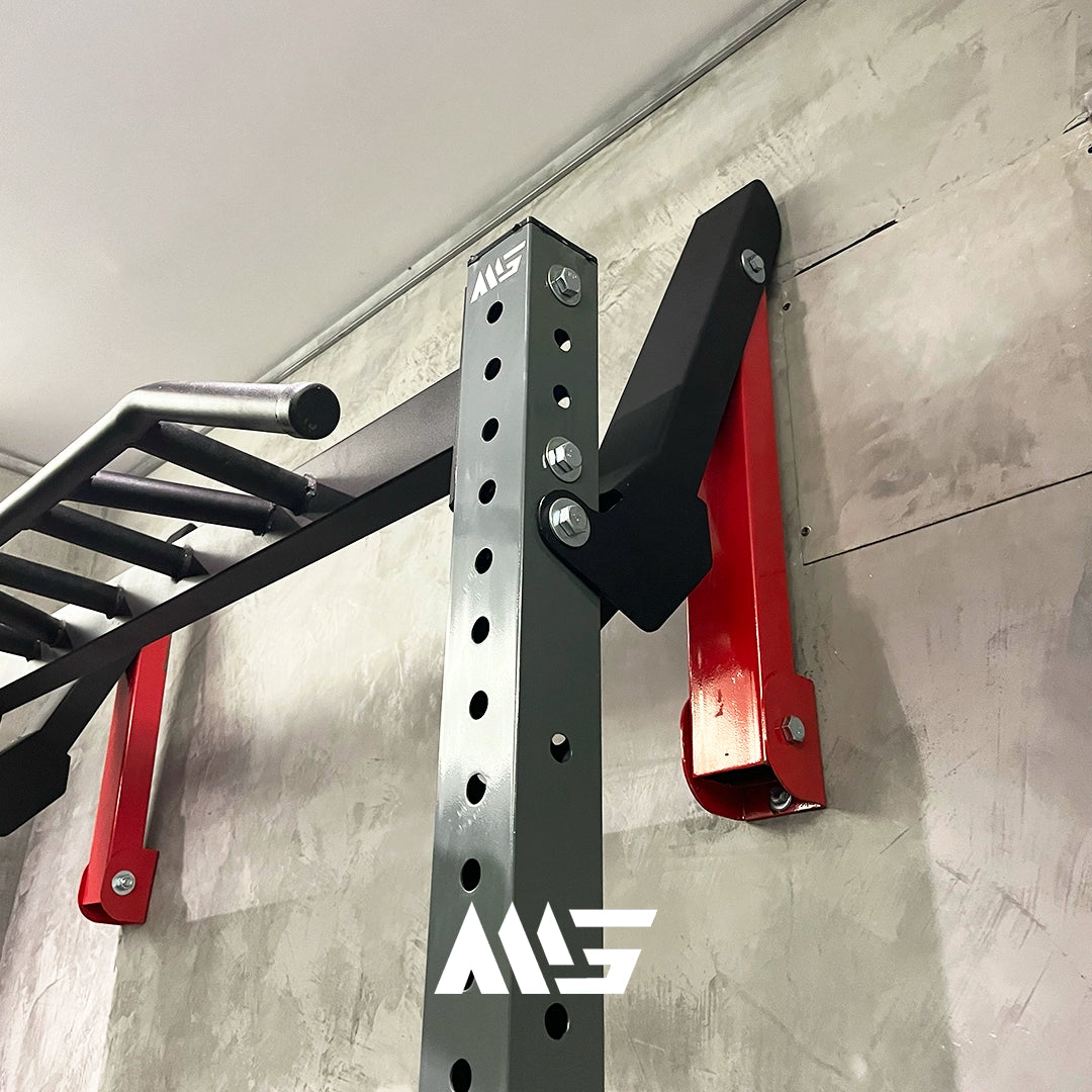 Detalle de agarres multi posición del Rack plegable X MiniGym – dominadas y entrenamiento funcional